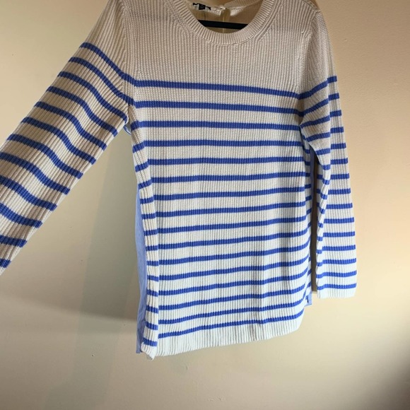 Talbots white and blue striped sweater NWT size Medium - Picture 3 of 10